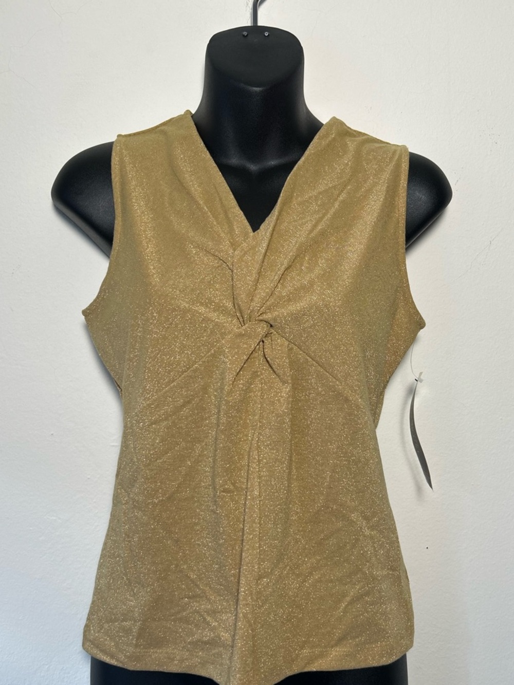Gold Sleeveless Twist-Front Women’s Top